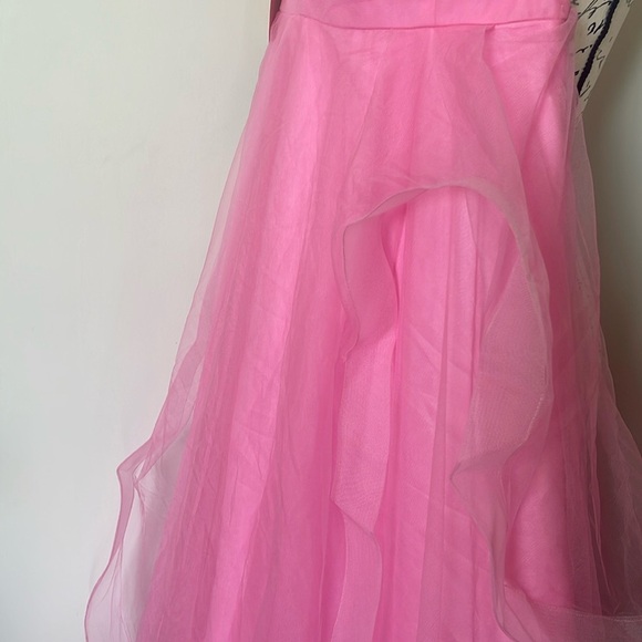 Kissprom NWT Elisa Light Pink A Line Strapless Organza Prom Dress Sz 4 - Picture 11 of 13